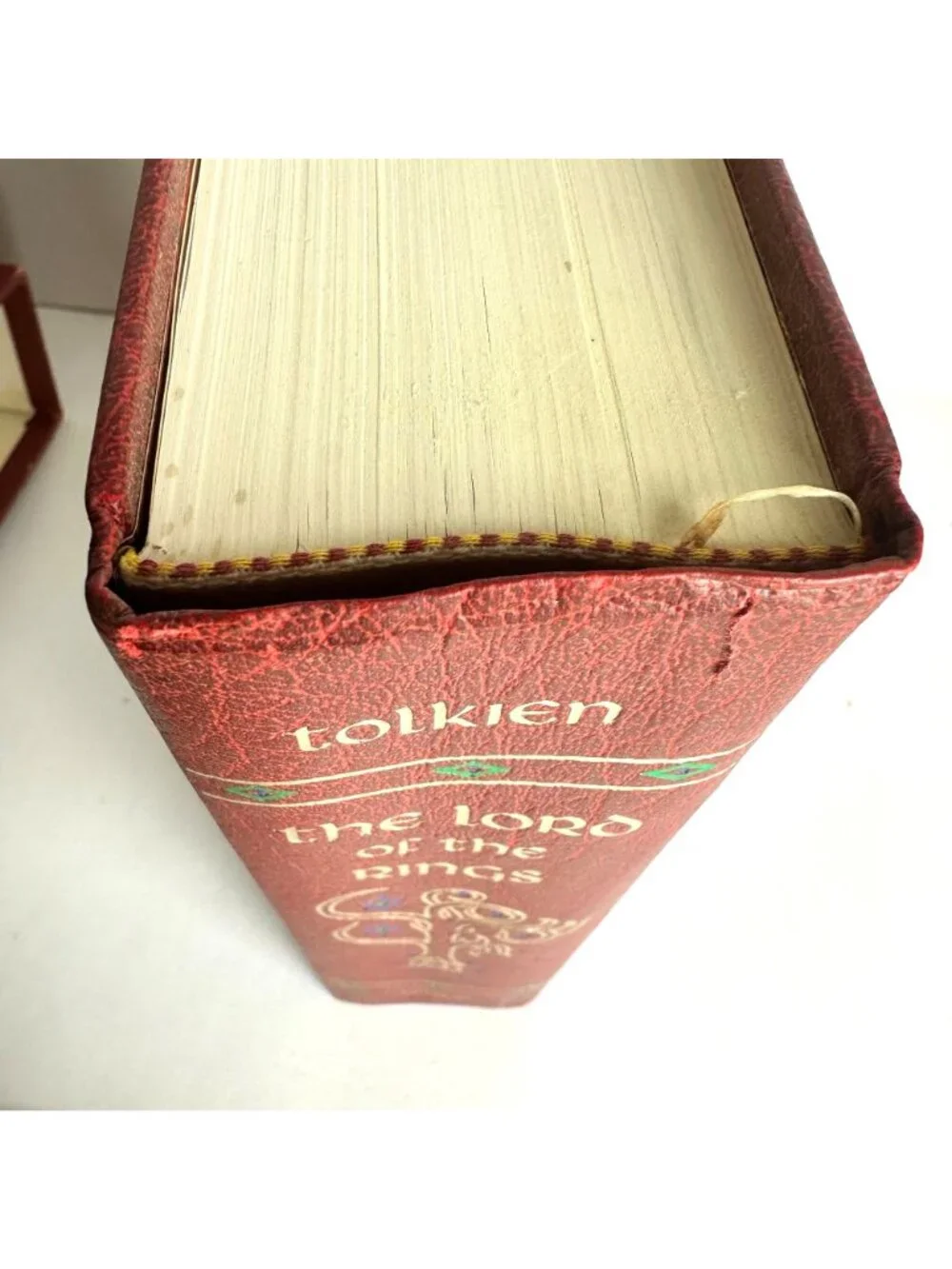 1974 Houghton Mifflin The Lord Of The Rings & The Hobbit  Leather Bound Book Set